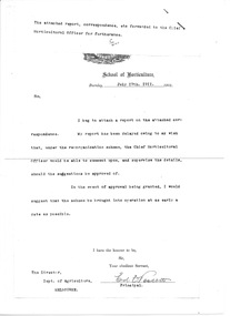 Document, Female Education in Horticulture, 1911?-1918