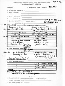 Book - Register, Department of Agriculture Royal Horticultural Gardens Donations made, 1891-1921