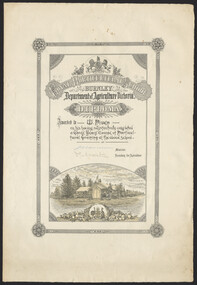 Certificate - Diploma certificate, Dept of Agriculture, Victoria, Royal Horticultural School, Burnley, Department of Agriculture Victoria, Diploma, undated