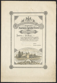 Certificate - Diploma certificate, Dept of Agriculture, Victoria, Royal Horticultural School, Burnley, Department of Agriculture Victoria, Diploma - Awarded to W Niven, undated