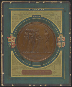 Certificate - Award Medal, Framed Copy of Victorian Intercolonial Exhibition 1866-7 First Prize Medal for General Collection of Cut Flowers, C.1992