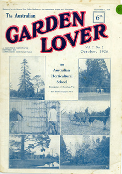 Front page of "The Australian Garden Lover" Vol. 2 No. 7 Oct 1926 