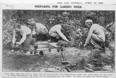 Newspaper - Newspaper Cutting, The Age, Preparing for Garden Week, 1934