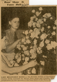 Newspaper - Newspaper Cutting, Rose Show at the Town Hall, 1940