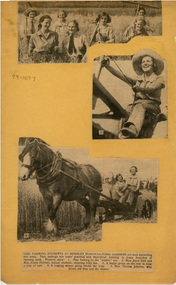 Newspaper - Newspaper Cutting, Girl Farming Students at Burnley Horticultural Gardens, 1932-1934