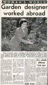 Newspaper - Newspaper Cutting, Woman's World, Garden Designer Worked Abroad, 1950-1955