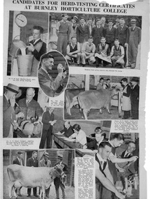 Newspaper - Newspaper Cutting, The Leader, Candidates for Herd-Testing Certificates at Burnley Horticultural College, 1941