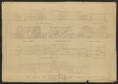 Plan, New School of Primary Agriculture & Horticulture: Burnley Gardens, 1945