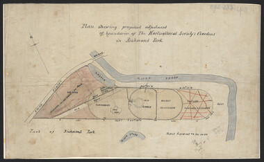 Plan, John S. Jenkins, Plan shewing proposed adjustment of boundaries of the Horticultural  Society's Gardens in Richmond Park, c.1880-1884