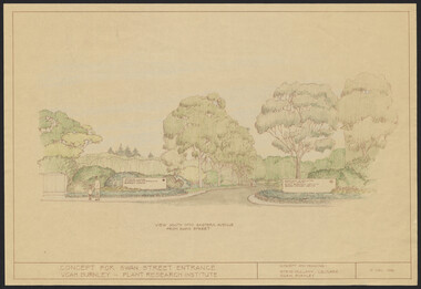 Plan, Landscape Plan Swan Street Entrance. VCAH Burnley and Plant Research Institute, 1988-1998
