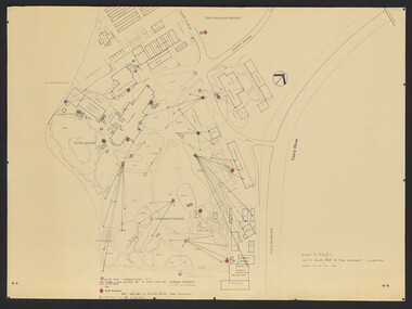 Plan, VCAH -Burnley: Sluice Valve, Tap & Fire Hydrant Locations, c. 1987