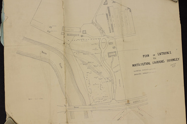 Plan, Plan of Entrance to Horticultural Gardens Burnley, 1932