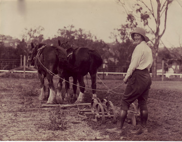 Photograph - Black and white print, Student Cultivating, 1929