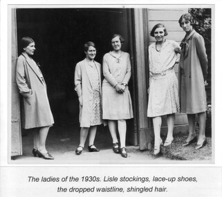 Photograph - Black and white print, Group of Female Students and Staff Member, 1930