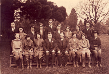 Photograph - Black and white and sepia prints and negatives, C.J. Frazer, Students and Staff.  Mr. Rae on the Long Border, 1922-1923