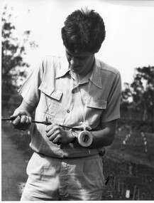 Photograph - Black and white print, Information Branch, Victorian Department of Agriculture, Student Preparing Graft, 1967-1968