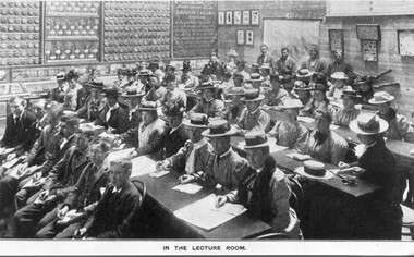 Photograph - Black and white print, Information Branch, Victorian Department of Agriculture, In the Lecture Room, c. 1900