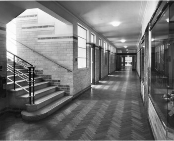 Photograph - Black and white print, Commercial Photographic Co. Pty. Ltd, Central Hallway of Administration Building, 1949