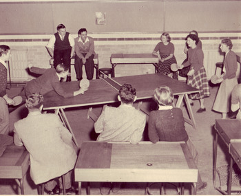Photograph - Black and white print, Table Tennis Game, 1951