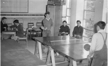 Photograph - Black and white print, Table Tennis Game, 1956-1957