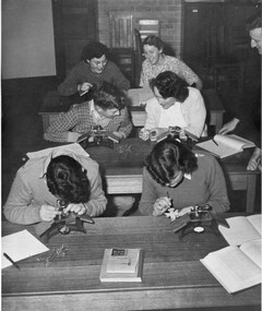 Photograph - Black and white print, Students in Class, c. 1950