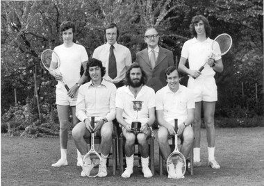 Photograph - Black and white print, Information Branch Victorian Department of Agriculture, Burnley Horticultural College Tennis Team, 1974