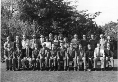 Photograph - Black and white print, Information Branch Victorian Department of Agriculture, Burnley Horticultural College - Staff 1974, 1974