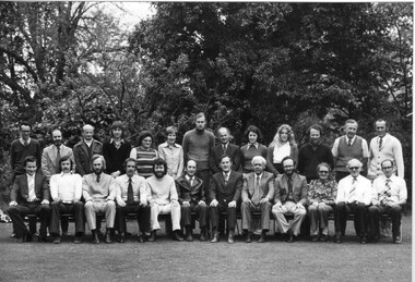 Photograph - Black and white print, Information Branch Victorian Department of Agriculture, Burnley Horticultural College Staff 1975, 1975