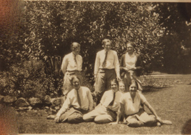 Photograph - Black and white print, Alice Turner, Students in Burnley Gardens, 1930-1990