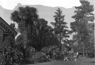 Photograph - Black and white print, Students  Near the Pavilion, 1911