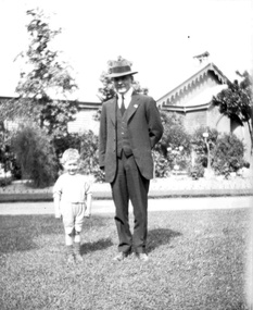 Negative - Black and white negative, Principal F.J. Rae & His Son Douglas, 1922-1925