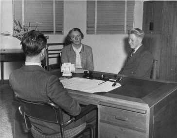 Photograph - Black and white print, "Student Interview", 1950-1951