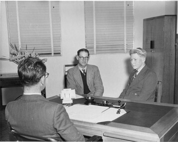 Photograph - Black and white print, "Student Interview", 1950-1951