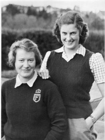 Photograph - Black and white print, 2 Female Students, c. 1950