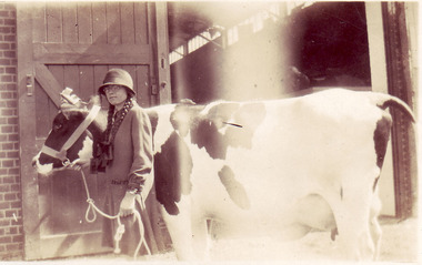Photograph - Black and white print, Ella Fry With Victoria Free Martin, 1926