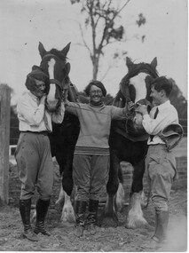 Photograph - Black and white prints and negatives, Students With Draught Horses, 1920-1930