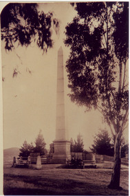 Photograph - Sepia print, A.E. Bennett, Memorial to Burke and Wills, Castlemaine, 1894-1990