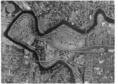 Photograph - Black and white prints, Aerial View of Burnley Campus, 1963-1970