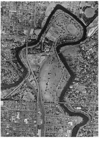 Photograph - Black and white print, Aerial View of Burnley Campus, 1972