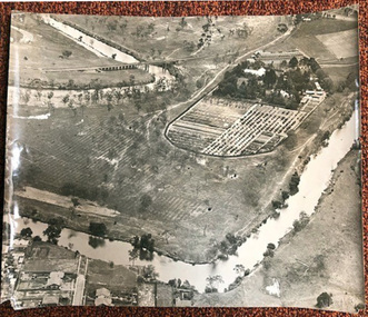 Photograph - Black and white print, Airspy, Aerial View of Burnley Campus c. 1925, c. 1925