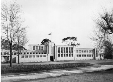 Photograph - Black and white print, Administration Building, c. 1950