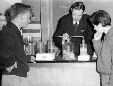 Photograph - Black and white print, Students in Chemistry Class, c. 1957