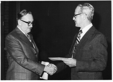 Photograph - Black and white print, Farewell to A.J. Farrance, 1975