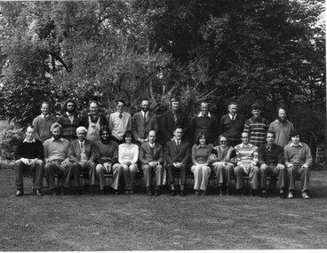 Photograph - Black and white print, Information Branch Victorian Department of Agriculture, Staff Group Photograph 1977, 1977