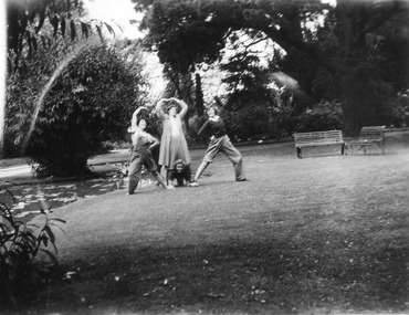 Photograph - Black and white print, Helen Dudley, Pond Throwing Episode, 1944-1945