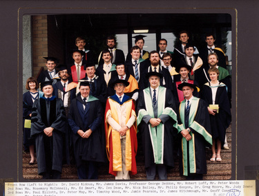 Photograph - colour print, Bonney Leder Studios Portrait Maker, Staff at Graduation 1987, 1987