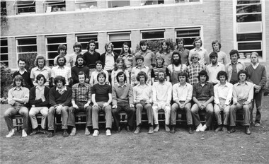Photograph - Black and white print, Information Branch Victorian Department of Agriculture, Group of Diploma I Students 1973, 1973