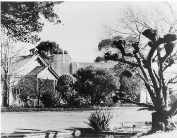 Photograph - Black and white print, A.P. Winzenried, Pavilion and Administration Building, 1948