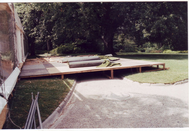 Photograph - Colour print, Marquee Construction in Gardens, 1996