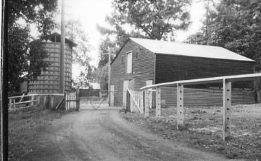 Photograph - Black and white print, E.M. Gibson, Dairy and Silo, March 1943